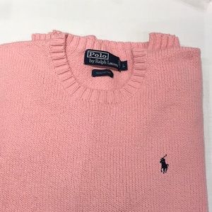 Men’s Pink Cotton Crew Neck Sweater